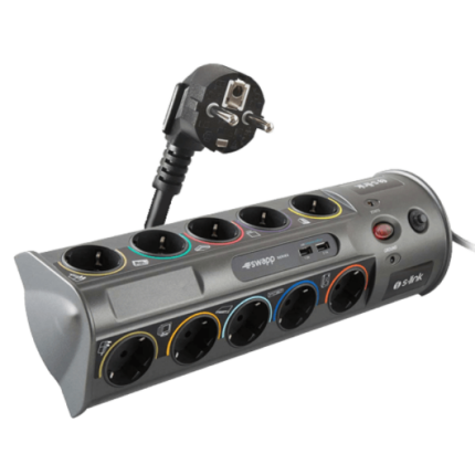 Kabl surge S-Link PRZ01 10xšuko/2xUSB/3m