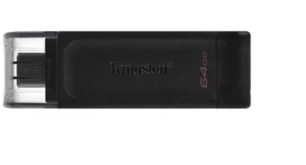 FLASH DRIVE 64GB USB 3.2 Kingston DataTraveler 70 black USB-C DT70/64GB *